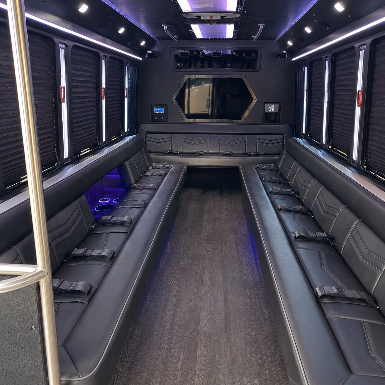 amarillo 18 passenger party bus interior