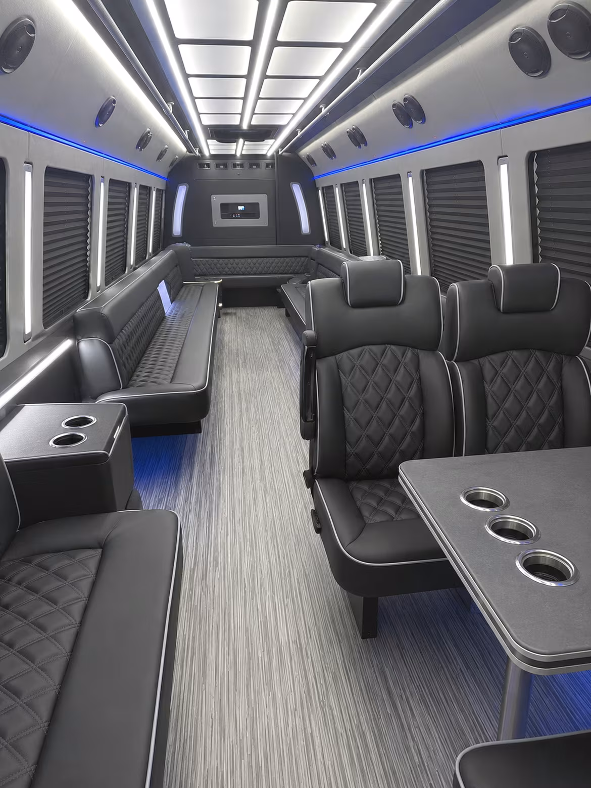 amarillo 25 passenger party bus inside