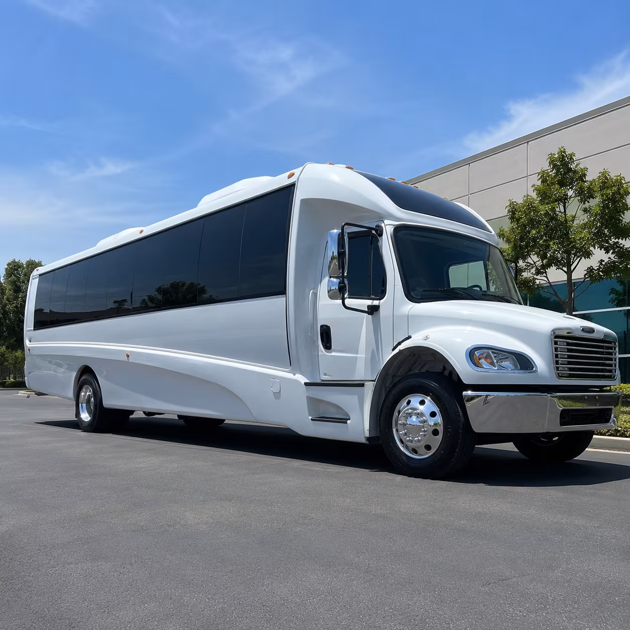 minibuses for smaller prom groups heading downtown